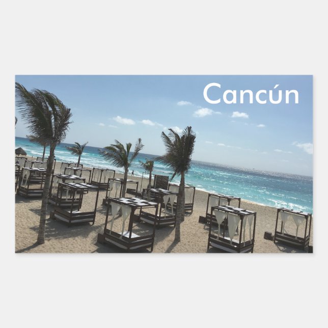 Cancún (Mexiko) - Aufkleber für das Rechteck, glän (Vorderseite)