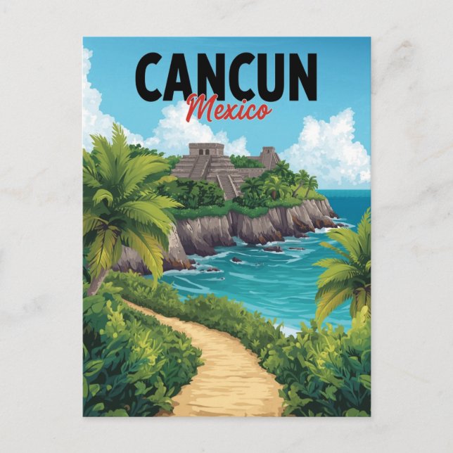 Cancun Mexiko Chichen Itza Strand Vaca Postkarte (Vorderseite)