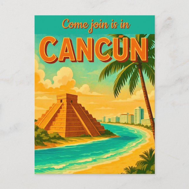 Cancún Mexiko Einladungskarte (Vorderseite)