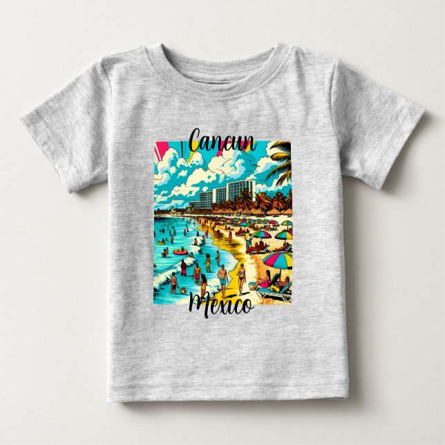 Cancun, Mexiko mit einem Pop Art Vibe Baby T-shirt (Vorderseite)