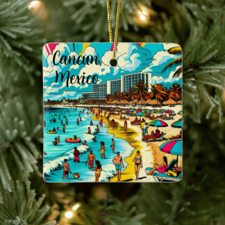 Cancun, Mexiko mit einem Pop Art Vibe Keramikornament