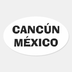 Cancun, Mexiko Ovaler Aufkleber