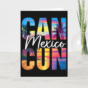 Cancun Mexiko Palme Sonnenuntergang Strand Sommerf Karte