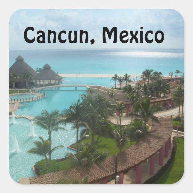 Cancun Mexiko Quadratischer Aufkleber (Vorderseite)