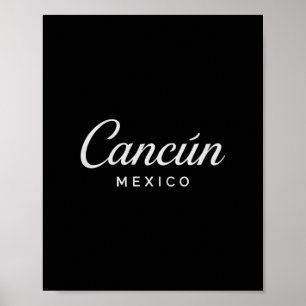 Cancun Mexiko Retro Urlaub Sonnenuntergang Pyramid Poster