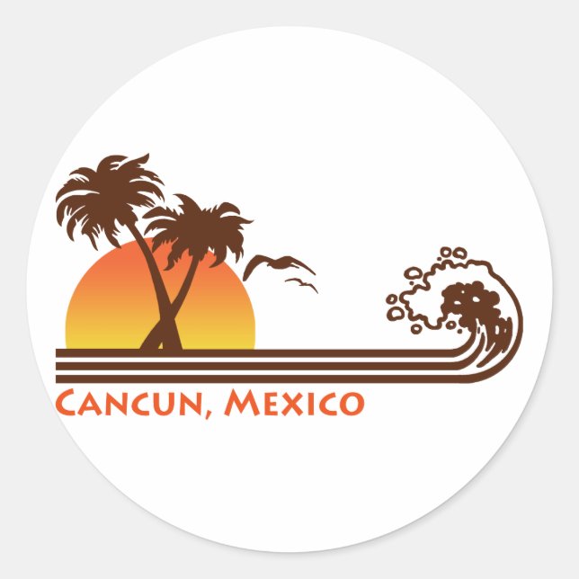 Cancun Mexiko Runder Aufkleber (Vorderseite)