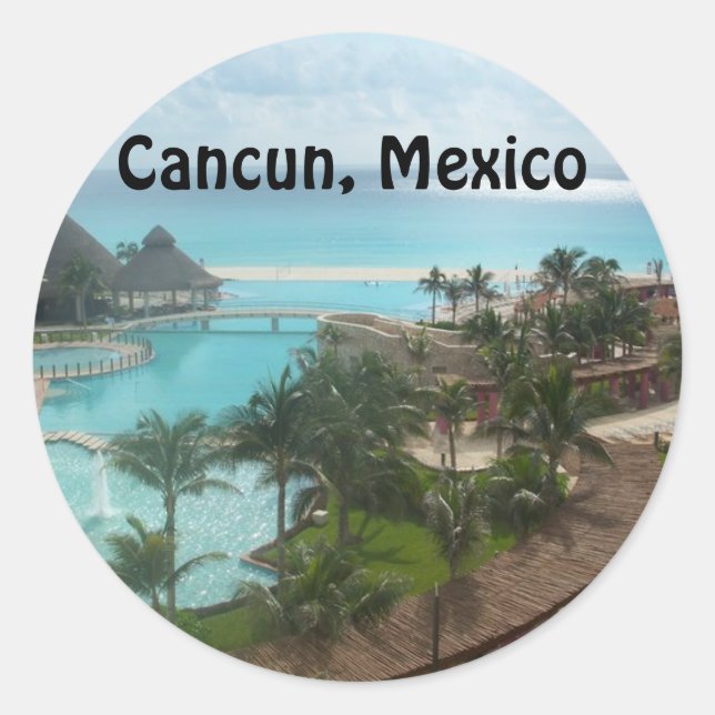 Cancun Mexiko Runder Aufkleber (Vorderseite)