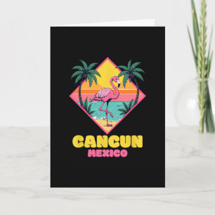 Cancun Mexiko Souvenir Flamingo Familie passend Ca Karte