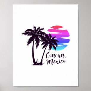 Cancun Mexiko Strand Sommerurlaub Palmen Sonne Poster