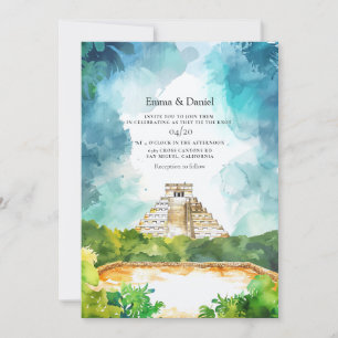Cancun Mexiko Strandhochzeit Einladung