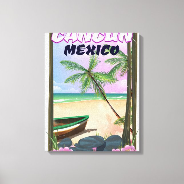 Cancun Mexiko Strandposter. Leinwanddruck (Vorderseite)