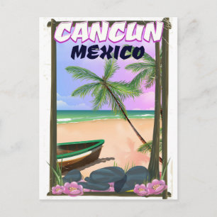 Cancun Mexiko Strandposter. Postkarte