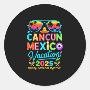Cancun Mexiko Urlaub Strand 2025 Reise passende Gr Runder Aufkleber