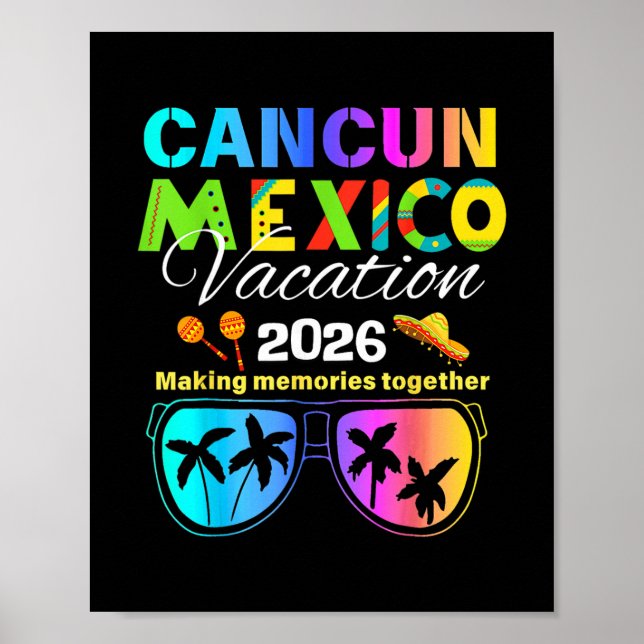 Cancun Mexiko Urlaub Strand 2026 Reise Gruppe Squa Poster (Vorne)