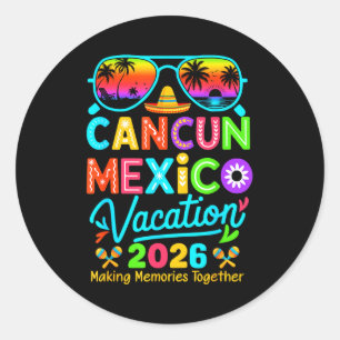 Cancun Mexiko Urlaub Strand 2026 Reise passend Runder Aufkleber