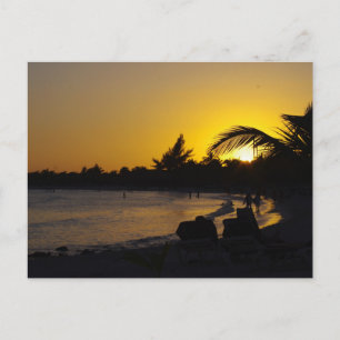 CANCUN Ocean Sunset Travel Postcard Postkarte
