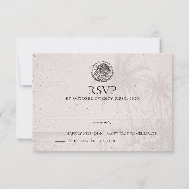 Cancun Passport Wedding RSVP Card (Vorderseite)