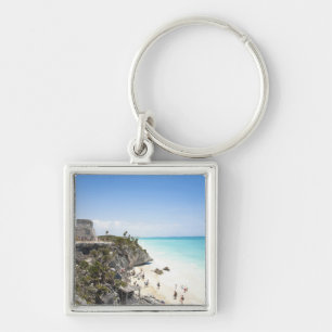 Cancun, Quintana Roo, Mexiko - Ruinen auf einem Hü Schlüsselanhänger