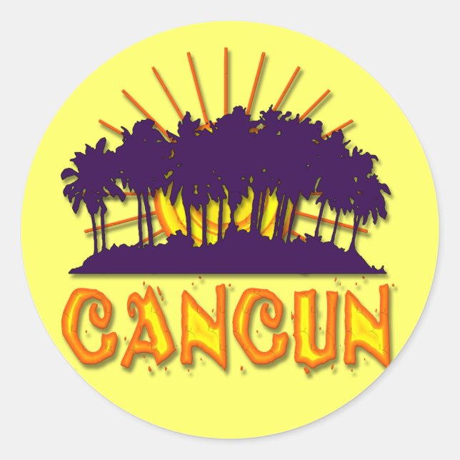 CANCUN RUNDER AUFKLEBER (Vorderseite)