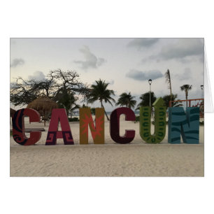 Cancun Sign - Playa Delfine, Mexico Card
