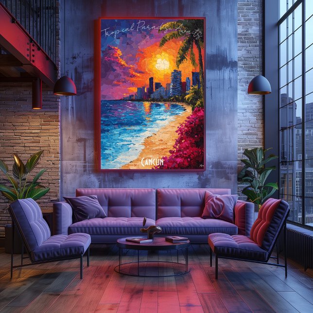 Cancún Skyline Poster - Vibranican Beach Art (Von Creator hochgeladen)