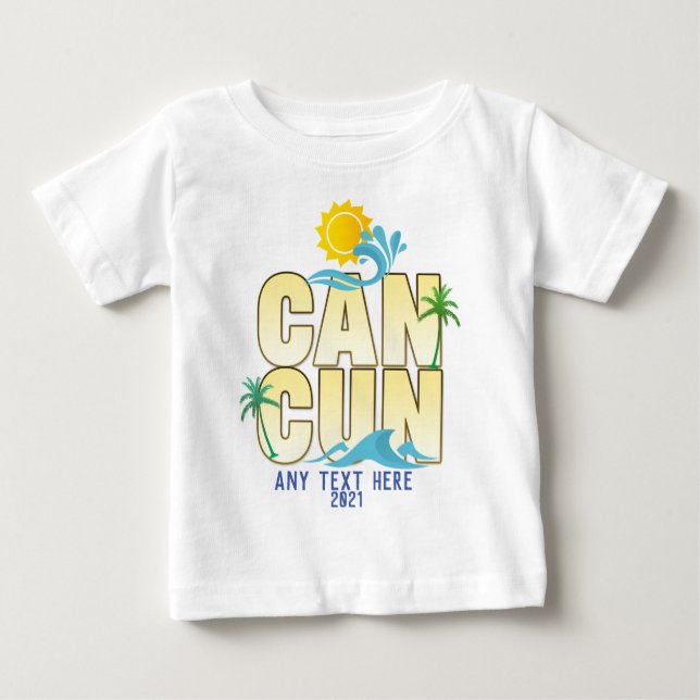 Cancun Sommer Urlaub Beach Palmen Custom T-S Baby T-shirt (Vorderseite)