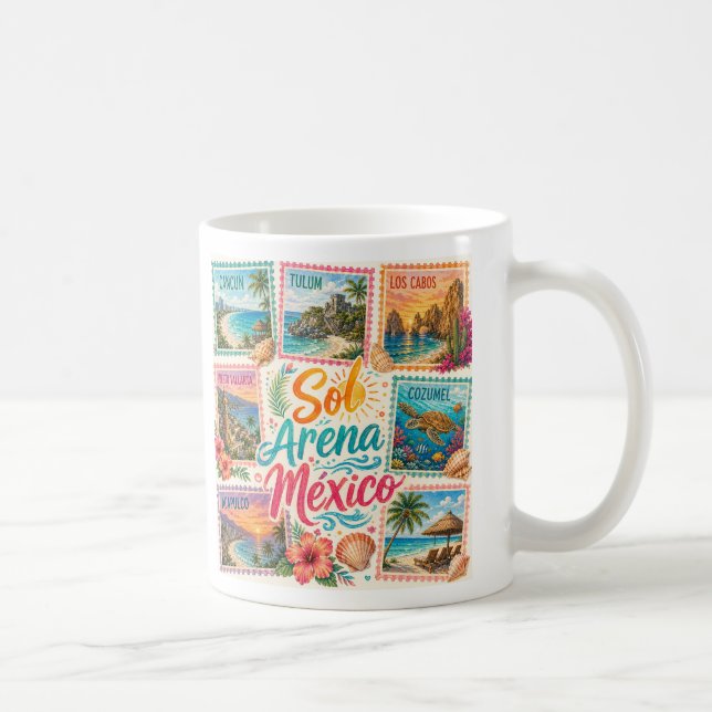 Cancun Sonne Sand Mexiko Schöne Strände Tropisch  Kaffeetasse (Rechts)