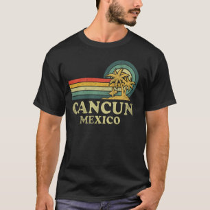 Cancun Strand Mexiko Familienurlaub Vintage Palme T-Shirt