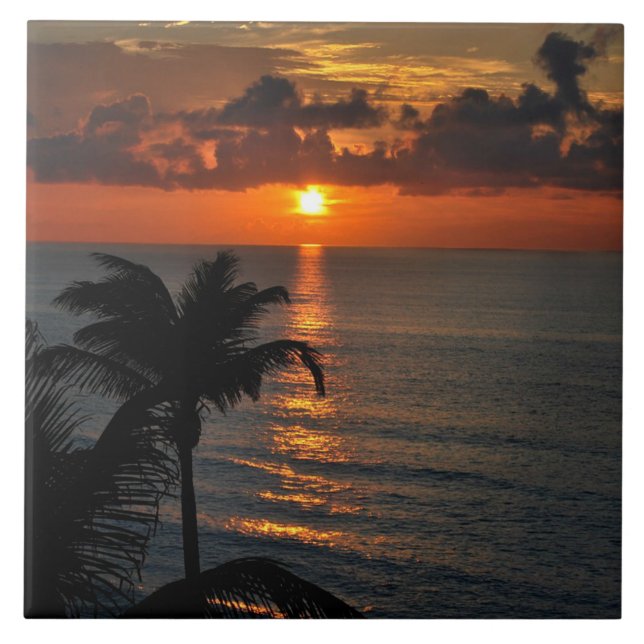 Cancun Sunset Fliese (Vorderseite)