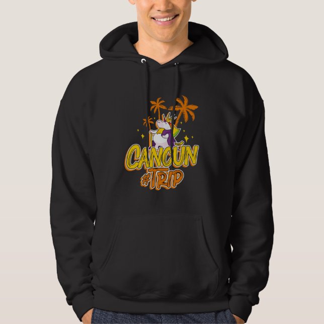 Cancun Trip Unicorn Party  Vacation Mexico Hoodie (Vorderseite)