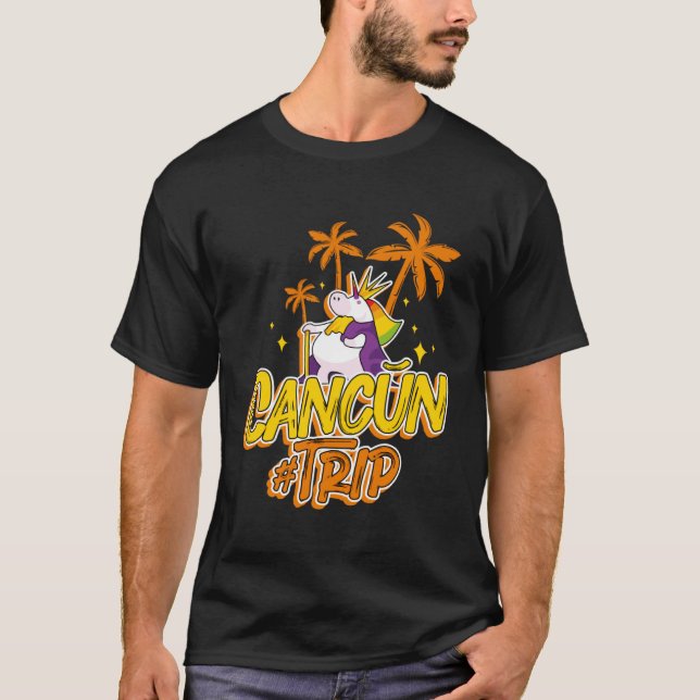 Cancun Trip Unicorn Party  Vacation Mexico T-Shirt (Vorderseite)