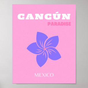 Cancun, Tropische Kunst, Preppy, Preppy Room, Rosa Poster