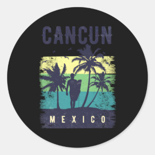 Cancun Urlaub Surfen Mexiko Cancun Runder Aufkleber