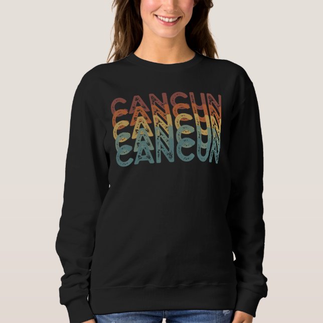 Cancun Vintage Retro Holiday Design Sweatshirt (Vorderseite)