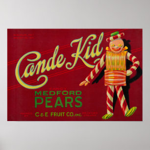 Cande Kid Pear Crate LabelMedford, OR Poster