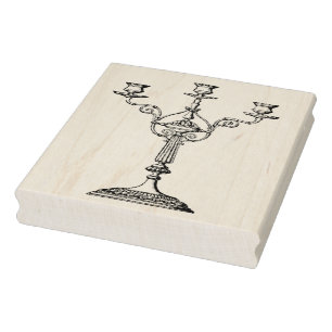Candelabra Vintage Kautschukkunst Briefmarke Gummistempel