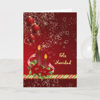 Candels Poinsettia spanische Weihnachtsgruß-Karte Feiertagskarte