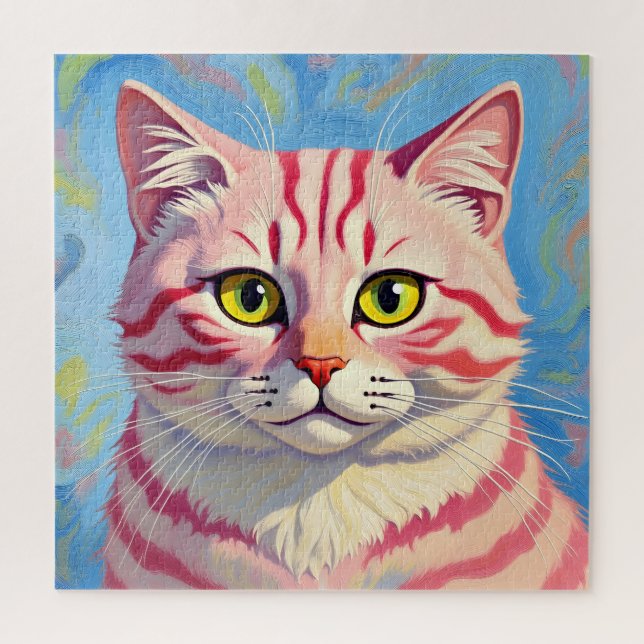 “Candice” A Cherry Striped Mystique – Cat Portrait Puzzle (Vertikal)