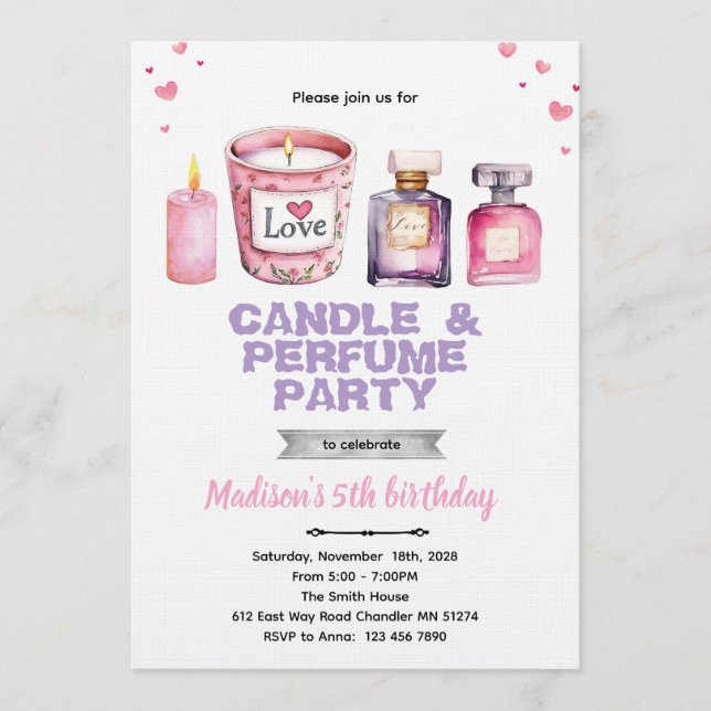 Candle and Perfume party invitation Einladung (Vorderseite)