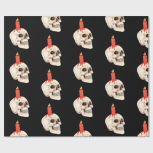 Candle and Skull Halloween Mustertafel Geschenkpapier