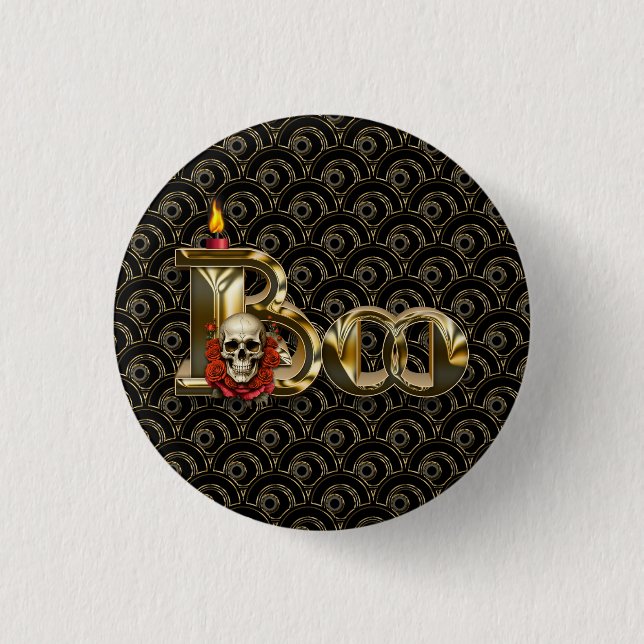 Candle Boo Halloween Button (Vorderseite)
