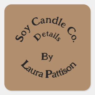 Candle Business Add Name Website des Unternehmens  Quadratischer Aufkleber