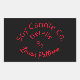 Candle Business Add Name Website des Unternehmens Rechteckiger Aufkleber