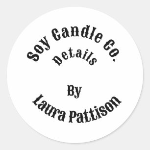 Candle Business Add Name Website des Unternehmens Runder Aufkleber