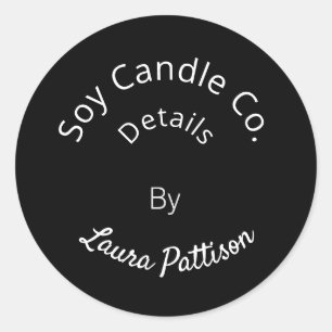 Candle Business Add Name Website des Unternehmens  Runder Aufkleber