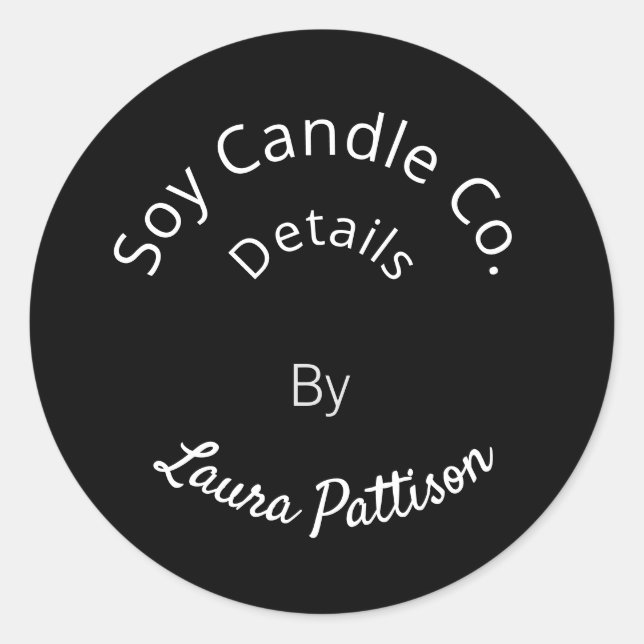 Candle Business Add Name Website des Unternehmens  Runder Aufkleber (Vorderseite)