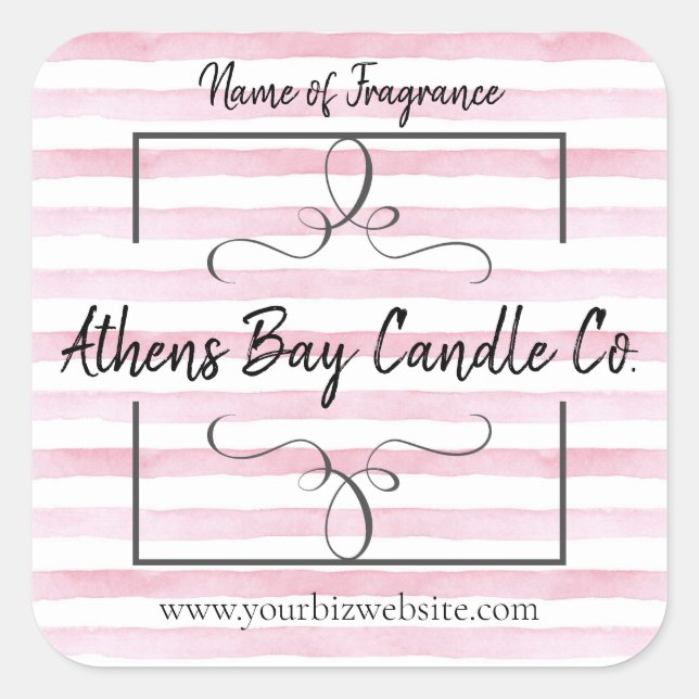 Candle-Business-Label Quadratischer Aufkleber (Vorderseite)