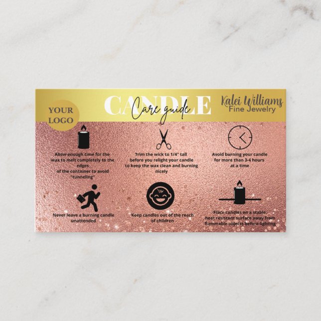 Candle Care Business Card Visitenkarte (Vorderseite)
