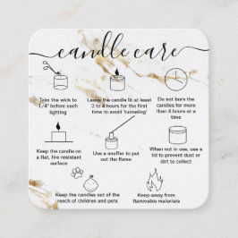 Candle Care Card Dankeschön-Karte aus Liebe Quadratische Visitenkarte