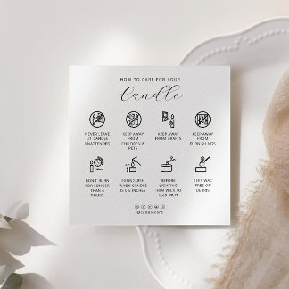 Candle Care Card Dankeschön Karte Instruktionskart